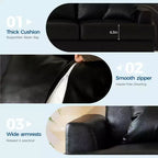 Canapé profond moderne de 86 pouces, rembourré confortable avec 2 coussins décoratifs et housses amovibles pour salon, appartement et petits espaces