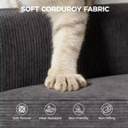 Canapé profond moderne de 86 pouces, rembourré confortable avec 2 coussins décoratifs et housses amovibles pour salon, appartement et petits espaces