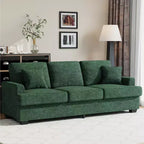 Canapé profond moderne de 86 pouces, rembourré confortable avec 2 coussins décoratifs et housses amovibles pour salon, appartement et petits espaces