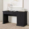 Fluted Executive Desk with Drawers, Wood Computer Desk with Ample File Drawer, Home Office Desk with Storage for Study, Bedroom, Living Room