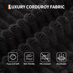 Canapé modulable 108 places en velours côtelé en forme de L avec pouf mobile, aucun assemblage requis, capacité de 544 kg - Gris