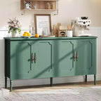 59'' Buffet Cabinet,with 2 Adjustable Shelves & 4 Doors,Coffee Bar Console Table for Living Room, Dining Room, Kitchen, Entryway, Green