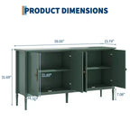 59'' Buffet Cabinet,with 2 Adjustable Shelves & 4 Doors,Coffee Bar Console Table for Living Room, Dining Room, Kitchen, Entryway, Green
