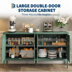 59'' Buffet Cabinet,with 2 Adjustable Shelves & 4 Doors,Coffee Bar Console Table for Living Room, Dining Room, Kitchen, Entryway, Green