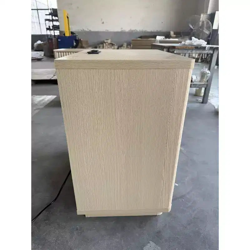 Nightstand with 3 Drawers, Light Wood Bedside Table with Charging Station.