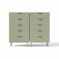 Modern Fluted 5 Drawer Dresser  48 Tall Wooden Chest with Deep Storage, Wide Top, Organizer