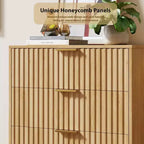 Commode Moderne à 5 Tiroirs Canelés  48" de Haut avec Rangement Profond, Plateau Large, Organisateur