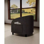 Fauteuil club confortable, tissu bouclette et revêtement doux, dossier arrondi, assise moelleuse, fauteuil moderne pour salon, chambre, réception, lounge, bureau