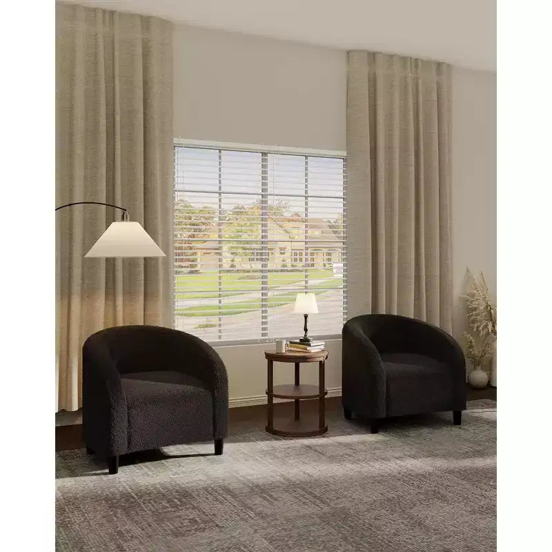 Fauteuil club confortable, tissu bouclette et revêtement doux, dossier arrondi, assise moelleuse, fauteuil moderne pour salon, chambre, réception, lounge, bureau