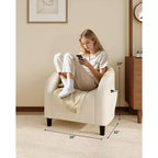 Fauteuil club confortable, tissu bouclette et revêtement doux, dossier arrondi, assise moelleuse, fauteuil moderne pour salon, chambre, réception, lounge, bureau