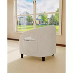 Fauteuil club confortable, tissu bouclette et revêtement doux, dossier arrondi, assise moelleuse, fauteuil moderne pour salon, chambre, réception, lounge, bureau