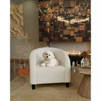 Fauteuil club confortable, tissu bouclette et revêtement doux, dossier arrondi, assise moelleuse, fauteuil moderne pour salon, chambre, réception, lounge, bureau