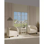 Fauteuil club confortable, tissu bouclette et revêtement doux, dossier arrondi, assise moelleuse, fauteuil moderne pour salon, chambre, réception, lounge, bureau