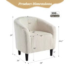 Fauteuil club confortable, tissu bouclette et revêtement doux, dossier arrondi, assise moelleuse, fauteuil moderne pour salon, chambre, réception, lounge, bureau