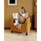 Fauteuil club confortable, tissu bouclette et revêtement doux, dossier arrondi, assise moelleuse, fauteuil moderne pour salon, chambre, réception, lounge, bureau