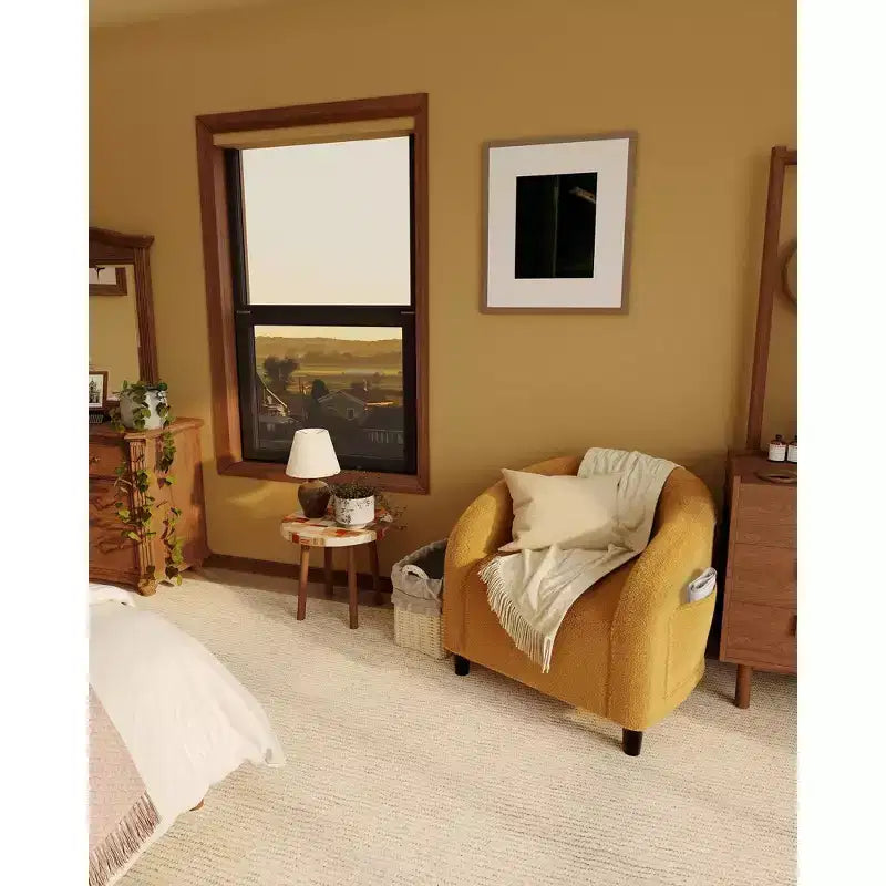 Fauteuil club confortable, tissu bouclette et revêtement doux, dossier arrondi, assise moelleuse, fauteuil moderne pour salon, chambre, réception, lounge, bureau