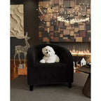 Fauteuil club confortable, tissu bouclette et revêtement doux, dossier arrondi, assise moelleuse, fauteuil moderne pour salon, chambre, réception, lounge, bureau