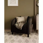 Fauteuil club confortable, tissu bouclette et revêtement doux, dossier arrondi, assise moelleuse, fauteuil moderne pour salon, chambre, réception, lounge, bureau