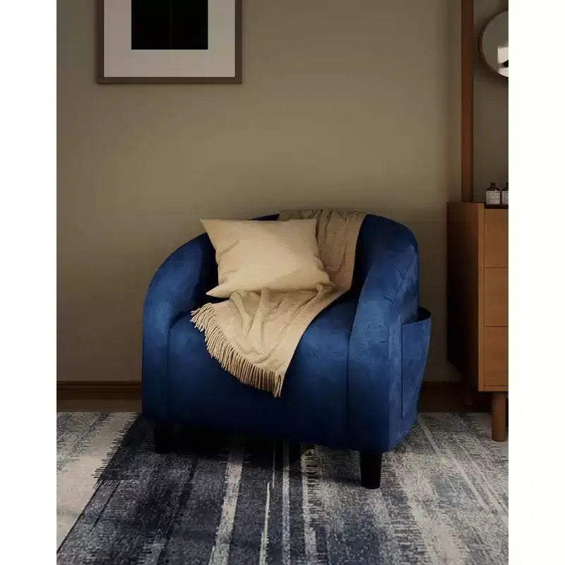 Fauteuil club confortable, tissu bouclette et revêtement doux, dossier arrondi, assise moelleuse, fauteuil moderne pour salon, chambre, réception, lounge, bureau