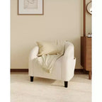 Fauteuil club confortable, tissu bouclette et revêtement doux, dossier arrondi, assise moelleuse, fauteuil moderne pour salon, chambre, réception, lounge, bureau