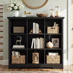 Besiost 9 Cube Bookshelf with Charging Station, Floor Cubby Toy Organizer