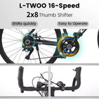 NAYSAYE 700C Road Bike 16 Speed Lightweight Aluminum Frame Bicycle with Dual Disc Brakes for Men and Women, 68*18*37.5