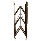 Étagère de rangement pliante multi-usage Origami à 4 niveaux avec roulettes, incluant 4 revêtements imperméables pour étagères métalliques, gris