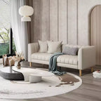 Canapé 3 places en similicuir pour salon, 78" de large, moderne, avec sièges profonds, 2 coussins décoratifs et pieds en bois, pour chambre et appartement