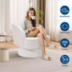 Fauteuil pivotant moderne à 360°, fauteuil de salon rond rotatif avec dossier rayé et rembourrage doux, fauteuil club confortable pour salon, chambre à coucher