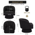 Fauteuil pivotant moderne à 360°, fauteuil de salon rond rotatif avec dossier rayé et rembourrage doux, fauteuil club confortable pour salon, chambre à coucher