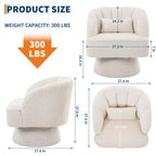 Fauteuil pivotant moderne à 360°, fauteuil de salon rond rotatif avec dossier rayé et rembourrage doux, fauteuil club confortable pour salon, chambre à coucher