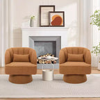 Fauteuil pivotant moderne à 360°, fauteuil de salon rond rotatif avec dossier rayé et rembourrage doux, fauteuil club confortable pour salon, chambre à coucher