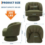 Fauteuil pivotant moderne à 360°, fauteuil de salon rond rotatif avec dossier rayé et rembourrage doux, fauteuil club confortable pour salon, chambre à coucher