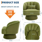 Fauteuil pivotant moderne à 360°, fauteuil de salon rond rotatif avec dossier rayé et rembourrage doux, fauteuil club confortable pour salon, chambre à coucher