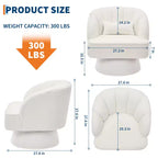Fauteuil pivotant moderne à 360°, fauteuil de salon rond rotatif avec dossier rayé et rembourrage doux, fauteuil club confortable pour salon, chambre à coucher