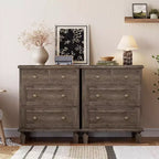 Acekool Vintage 4 Drawer Dresser for Bedroom, Wood Chest with Tapered Legs for Living Room