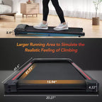 Tapis de marche Whisen pour exercice sous le bureau, tapis de course à domicile avec inclinaison pour petits espaces - Noir