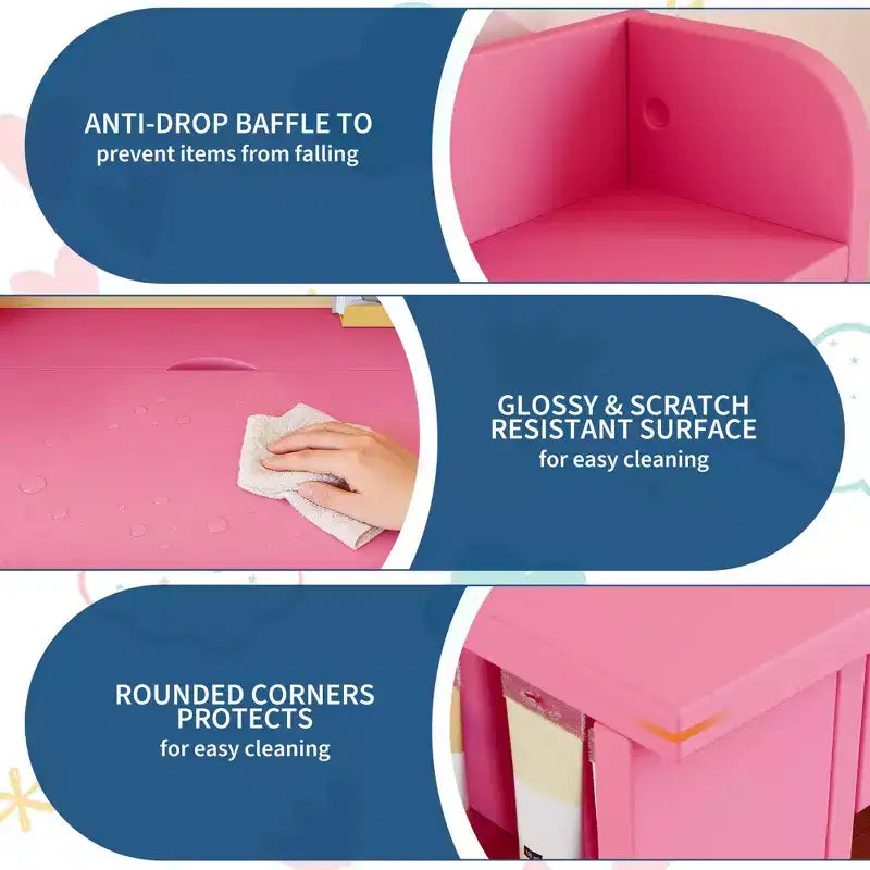Ensemble Bureau et Chaise d'Étude Acekool pour Enfants avec Étagère, Plateau Inclinable et Rangement pour Chambre à Coucher et École