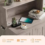DobleePy Grande Chatière Meuble avec Tapis à Griffer, Cache Litière Anti-Chien pour Litières Autonettoyantes, Meuble de Salon