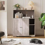 DobleePy Grande Chatière Meuble avec Tapis à Griffer, Cache Litière Anti-Chien pour Litières Autonettoyantes, Meuble de Salon