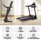Tapis roulant 3.55HP en liquidation avec inclinaison de 10%, capacité de 320lb, pliable, tapis de course domestique 7.5MPH, 71 programmes intelligents, contrôle par APP, pour la course et la marche, avec genouillères gratuites