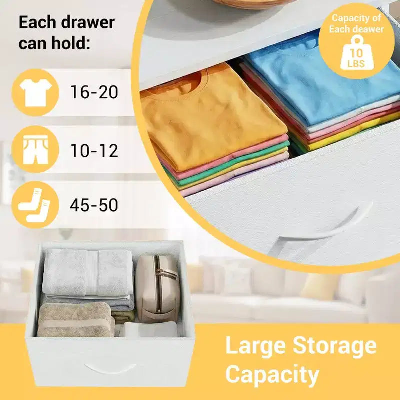 COZONY 3 Drawer Dresser with Fabric Bins, Compact Wood Grain Storage Organizer for Bedroom, Closet, Entryway