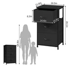 COZONY 3 Drawer Dresser with Fabric Bins, Compact Wood Grain Storage Organizer for Bedroom, Closet, Entryway