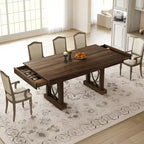 Table de salle à manger élégante et durable pour la maison et le restaurant, plateau rectangulaire épais, piétement double colonne robuste, idéale pour les espaces de repas modernes