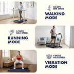 Tapis de marche 2-en-1 Squatz avec plaques vibrantes et guidon bleu
