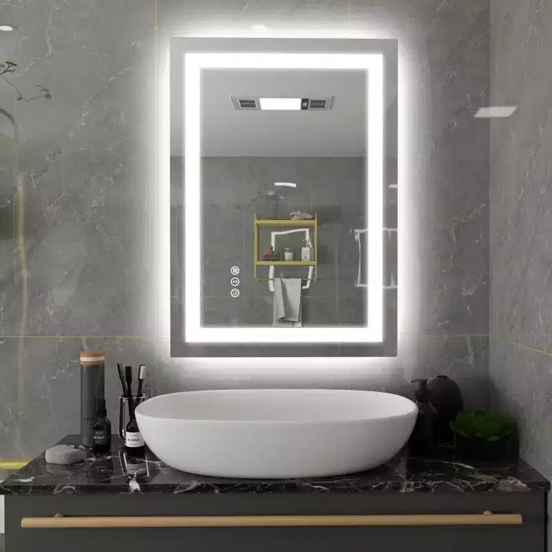 SUMERAIN 20x28 LED Bathroom Mirror with Dimmable Touch Control, Anti-Fog ETL Wall Vanity Mirror
