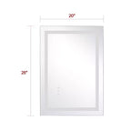 SUMERAIN 20x28 LED Bathroom Mirror with Dimmable Touch Control, Anti-Fog ETL Wall Vanity Mirror