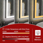 SUMERAIN 20x28 LED Bathroom Mirror with Dimmable Touch Control, Anti-Fog ETL Wall Vanity Mirror