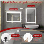 SUMERAIN 20x28 LED Bathroom Mirror with Dimmable Touch Control, Anti-Fog ETL Wall Vanity Mirror