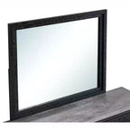 Passion Furniture Grande 41 in. W x 37 in. H Rectangle Wood Frame Black Dresser Mirror